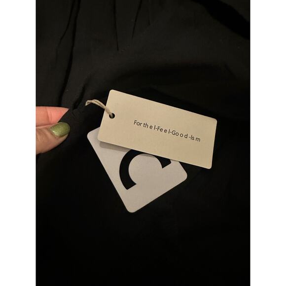 Commense Women's Small Black Solid Tie Knot V-Neck Backless Long Skirt Set - Picture 7 of 7